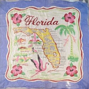 Vintage Silk Print Scarf